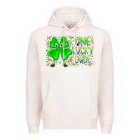 Pale Pink one lucky dude Premium Hoodie - RacoonDesign