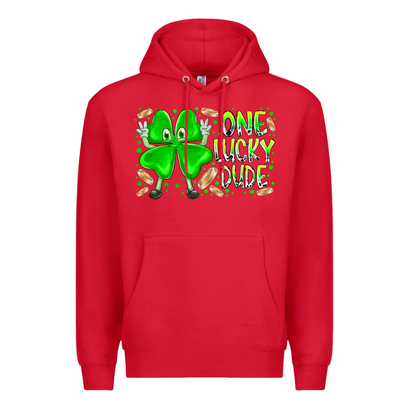One Lucky Dude Premium Hoodie by RacoonDesign | Teevron
