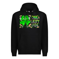 Black one lucky dude Premium Hoodie - RacoonDesign
