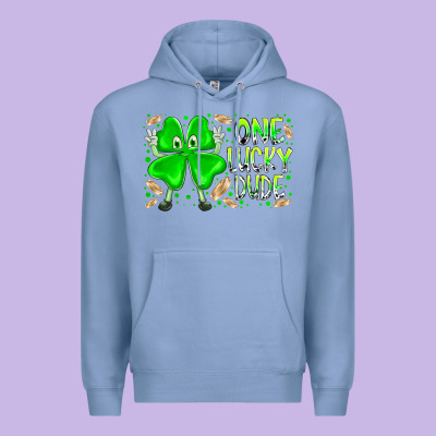 One Lucky Dude Premium Hoodie Designed By Racoondesign