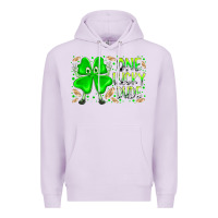 Lilac one lucky dude Premium Hoodie - RacoonDesign