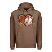 Chestnut western leopard baseball heart Premium Hoodie - HRA Design Shop