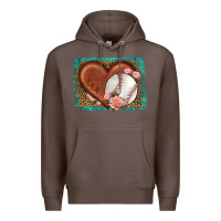 Coffee western leopard baseball heart Premium Hoodie - HRA Design Shop