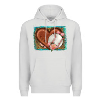 Dove Grey western leopard baseball heart Premium Hoodie - HRA Design Shop