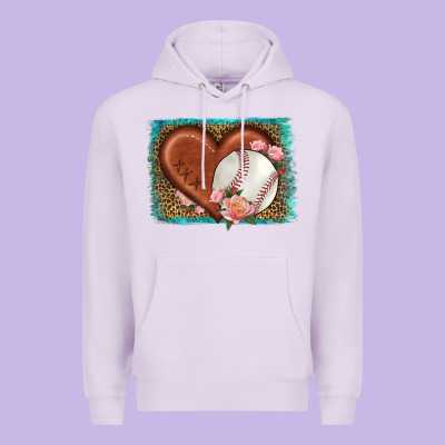 Western Leopard Baseball Heart Premium Hoodie Designed By Hra Design Shop