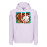Lilac western leopard baseball heart Premium Hoodie - HRA Design Shop