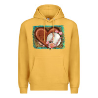 Mustard western leopard baseball heart Premium Hoodie - HRA Design Shop
