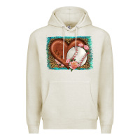 Oatmeal Heather western leopard baseball heart Premium Hoodie - HRA Design Shop