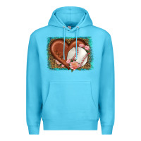 Ocean Blue western leopard baseball heart Premium Hoodie - HRA Design Shop
