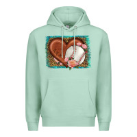 Seafoam western leopard baseball heart Premium Hoodie - HRA Design Shop