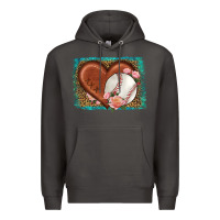 Smoke western leopard baseball heart Premium Hoodie - HRA Design Shop