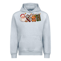 Heather Grey coffee cup santa cassette cookie Urban Hoodie - FaDigitalArtStudio
