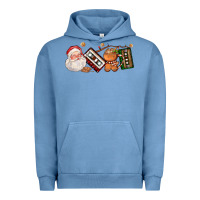 Pigment Pebble Blue coffee cup santa cassette cookie Urban Hoodie - FaDigitalArtStudio