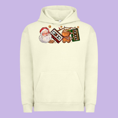 Coffee Cup Santa Cassette Cookie Urban Hoodie Designed By Fadigitalartstudio