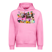 Fuchsia Pink easter day farm animals truck Urban Hoodie - RacoonDesign