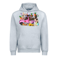 Heather Grey easter day farm animals truck Urban Hoodie - RacoonDesign