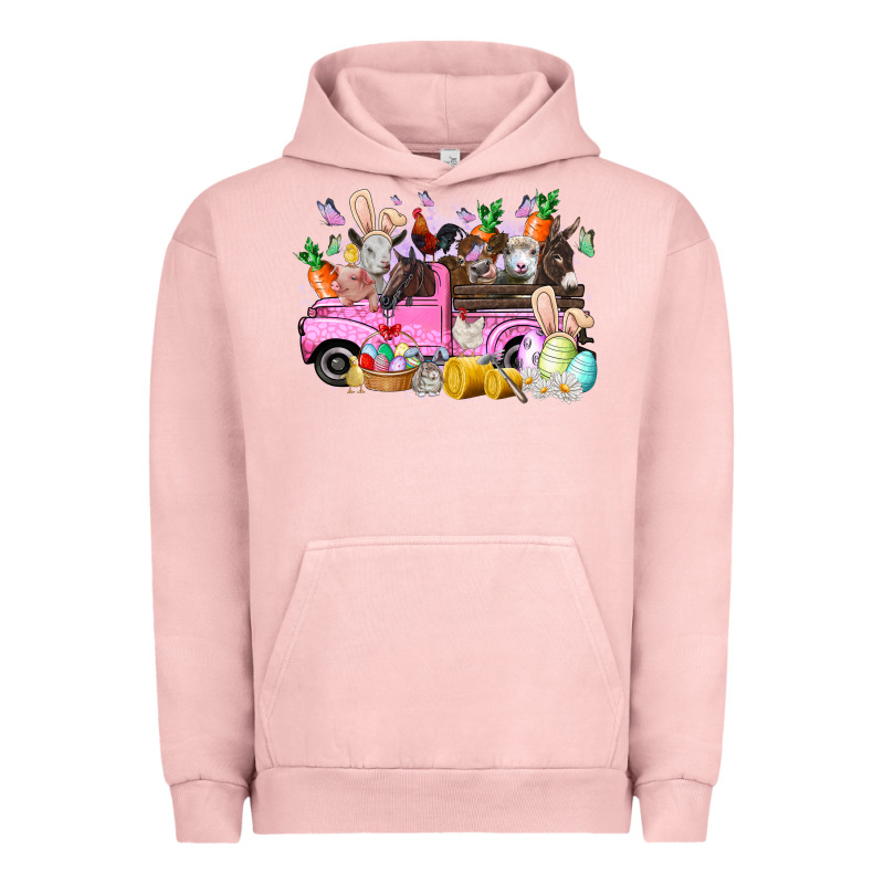 Easter Day Farm Animals Truck Urban Hoodie by RacoonDesign | Teevron