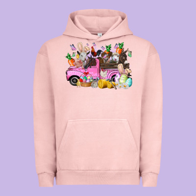 Easter Day Farm Animals Truck Urban Hoodie Designed By Racoondesign
