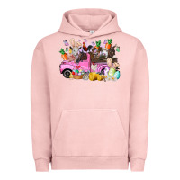 Pigment Salmon easter day farm animals truck Urban Hoodie - RacoonDesign