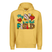 Antique Gold my heart is on that field baseball Premium Hoodie - HRA Design Shop