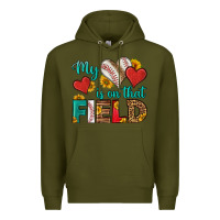 Army Green my heart is on that field baseball Premium Hoodie - HRA Design Shop