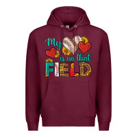 Burgundy my heart is on that field baseball Premium Hoodie - HRA Design Shop