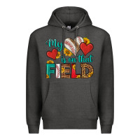 Charcoal Heather my heart is on that field baseball Premium Hoodie - HRA Design Shop