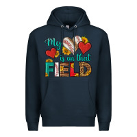 Navy my heart is on that field baseball Premium Hoodie - HRA Design Shop