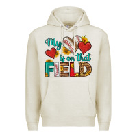 Oatmeal Heather my heart is on that field baseball Premium Hoodie - HRA Design Shop