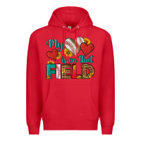 Red my heart is on that field baseball Premium Hoodie - HRA Design Shop