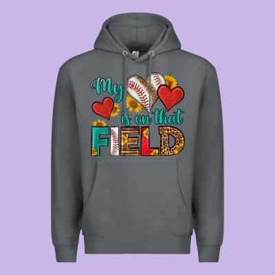 My Heart Is On That Field Baseball Premium Hoodie Designed By Hra Design Shop