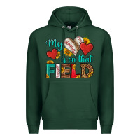 Sports Green my heart is on that field baseball Premium Hoodie - HRA Design Shop