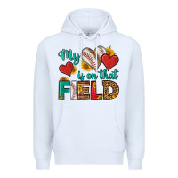 White my heart is on that field baseball Premium Hoodie - HRA Design Shop