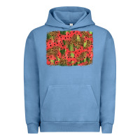 Pigment Pebble Blue watermelon leopard pattern background Urban Hoodie - HRA Design Shop