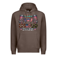 Coffee star spangled hammered Premium Hoodie - CowhideDigitalArt