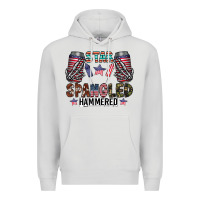 Dove Grey star spangled hammered Premium Hoodie - CowhideDigitalArt