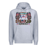Heather Grey star spangled hammered Premium Hoodie - CowhideDigitalArt