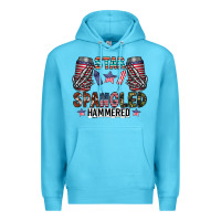 Ocean Blue star spangled hammered Premium Hoodie - CowhideDigitalArt