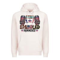 Pale Pink star spangled hammered Premium Hoodie - CowhideDigitalArt