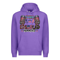 Purple star spangled hammered Premium Hoodie - CowhideDigitalArt
