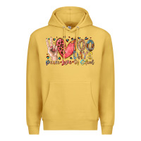Antique Gold peace love 100 days of school Premium Hoodie - RacoonDesign