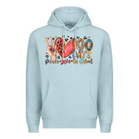 Blue Mist peace love 100 days of school Premium Hoodie - RacoonDesign