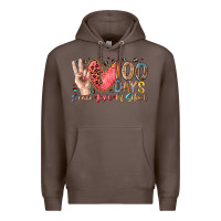 Coffee peace love 100 days of school Premium Hoodie - RacoonDesign