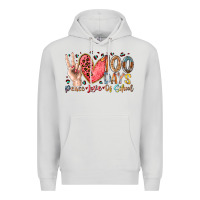 Dove Grey peace love 100 days of school Premium Hoodie - RacoonDesign