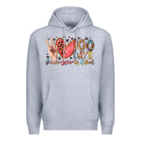 Heather Grey peace love 100 days of school Premium Hoodie - RacoonDesign