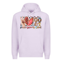 Lilac peace love 100 days of school Premium Hoodie - RacoonDesign