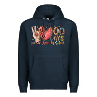 Navy peace love 100 days of school Premium Hoodie - RacoonDesign