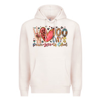 Pale Pink peace love 100 days of school Premium Hoodie - RacoonDesign