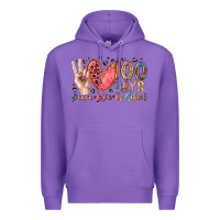 Purple peace love 100 days of school Premium Hoodie - RacoonDesign