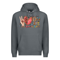 Rock peace love 100 days of school Premium Hoodie - RacoonDesign
